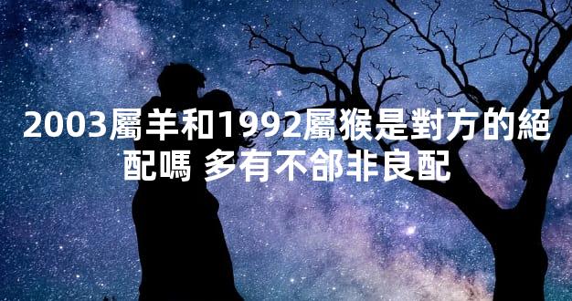 2003屬羊和1992屬猴是對方的絕配嗎 多有不郃非良配